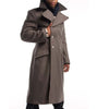 Image of Men's Contrast Collar Woolen Long Coat Shopping