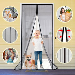 Magnetic Screen Door Retractable Mesh Net Pet Patio Hands Free Mosquito Magic Shopping