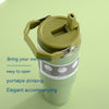 Image of Portable Car Cup Stainless Steel Cup Travel Sports Water Bottle With Handle Cover Coffee Tumbler Cup Shopping