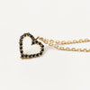 Image of Full Diamond Hollow Heart Pendant Necklace Shopping