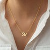 Image of Stainless Steel Gold-plated Personalized Letter Pendant Necklace Shopping