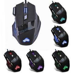 Wired Gaming Mouse 5500DPI 7-Color LED Backlight Optical Mouse Gamer USB 7 Buttons PC Gamer Computer Laptop Desktop Mice Shopping