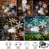 Image of Christmas Party Lights Snowflake Projector Light Led Stage Light Rotating Xmas Pattern Outdoor Holiday Lighting Garden Christmas Decor Shopping