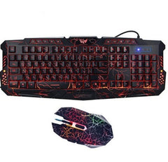 J10 tricolor backlight wired gaming keyboard set colorful luminous gaming mouse keyboard Russian keyboard Shopping