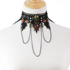 Image of Lace Necklace With Black Skull Shopping