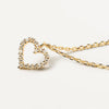 Image of Full Diamond Hollow Heart Pendant Necklace Shopping