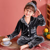 Image of Children's Gold Velvet Solid Color Pajamas Set Shopping