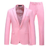 Image of Multi-Color Two-piece Suit Men's Solid Color Slim Fit Shopping