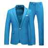 Image of Multi-Color Two-piece Suit Men's Solid Color Slim Fit Shopping