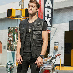 Men's leather vest