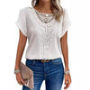 Image of Lace Patchwork Short-sleeved T-shirt Women's Clothing Shopping