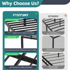 Image of Classic Iron Bed Frame Mattress Under Bed Storage No Box Spring Needed Singe Full Queen King Size Black Shopping