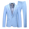 Image of Multi-Color Two-piece Suit Men's Solid Color Slim Fit Shopping