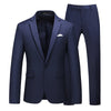 Image of Multi-Color Two-piece Suit Men's Solid Color Slim Fit Shopping