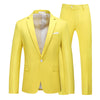 Image of Multi-Color Two-piece Suit Men's Solid Color Slim Fit Shopping