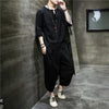 Image of Linen Men's T-shirt Suit Style Summer Retro Shopping