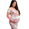 Image of Cross V-neck short sleeve plus size maternity dress Shopping