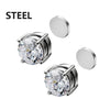 Image of Stainless Steel Studs No Pierced Earring Ear Clip Magnet Cross Suit Shopping