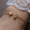 Image of English Letter Graceful Personality Alloy Heart-shaped Letter Bracelet Shopping