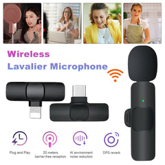 Lavalier Mini Microphone Wireless Audio Video Recording With Phone Charging  Wireless Lavalier Microphone Broadcast Lapel Microphones Set Short Video Recording Chargeable Handheld Microphone Live Stre Shopping