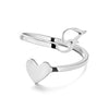 Image of Simple Letter Three-dimensional Loving Heart With Opening Adjustable Ring Shopping