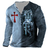 Image of European And American Digital Printing Men's Long-sleeved Medieval T-shirt Shopping