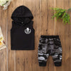 Image of 2PCS Toddler Kids Baby Boy Sleeveless Hooded Clothes T-shirt Tops Camo Pants Outfits Shopping