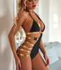 Image of One-piece Swimsuit Sexy Stitching Bandage Belt Buckle One-piece Bikini Shopping