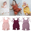 Image of New Arrivals Newborn Toddler Baby Girls Sleeveless Solid Romper Jumpsuit Outfit Shopping