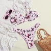 Image of Bikini Sexy Butterfly Print Bikini High Quality Hard Bag Swimsuit Women Shopping