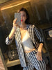 Image of Houndstooth Suit European And American New Lapel Jacquard High Quality Suit Spring And Summer Ladies Shopping