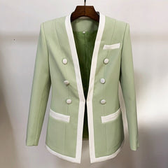 V-neck Long-sleeved Double-breasted Small Blazer Shopping