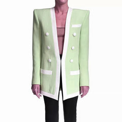 V-neck Long-sleeved Double-breasted Small Blazer