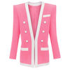 Image of V-neck Long-sleeved Double-breasted Small Blazer Shopping