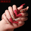 Image of Red Jump Color Leopard Print Ballet False Nails Shopping111