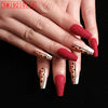 Image of Red Jump Color Leopard Print Ballet False Nails Shopping111