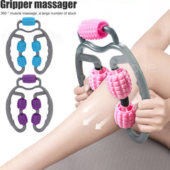 U Shape Trigger Point Massage Roller Full Body Massage Tool Arm Leg Neck Muscle Massager 4 Wheels Fitness Device For Sports Shopping