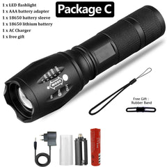 Strong Light Flashlight Special Forces Rechargeable Home Self-Defense Waterproof Riding Mini Camping Premium Super Bright Flashlight Shopping