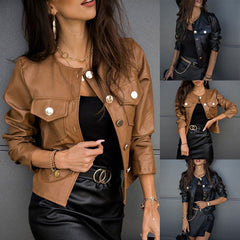 Ladies Pu Leather Jacket Faux Leather Coat Shopping