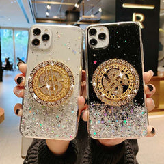 3D Diamond Dollar Turnplate Phone Case Luxury Designer Shopping111