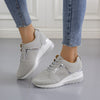 Image of Sneakers Platform Wedge Heel Casual Shoes Lace-up Mesh Sneakers Shopping