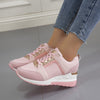 Image of Sneakers Platform Wedge Heel Casual Shoes Lace-up Mesh Sneakers Shopping