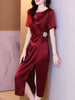 Image of Satin Dress Female Red Dress Long Skirt Shopping