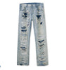 Image of Kaalixto Ripped Jeans Men's Washed Pants Shopping