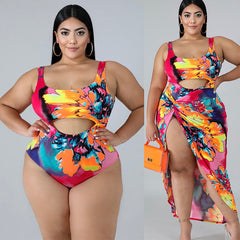 Plus Size Swimsuit One-piece Skirt Print Plus Size Swimsuit Shopping