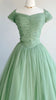 Image of Green Pleating Tulle Banquet Dress Shopping