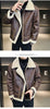 Image of Fur Integrated Motorcycle Jacket Men's Fleece-lined Thickened Leather Jacket Shopping