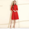 Image of Red Woolen Dress For Women In Autumn And Winter Shopping