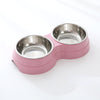 Image of Double Pet Bowls Dog Food Water Feeder Stainless Steel Pet Drinking Dish Feeder Cat Puppy Feeding Supplies Small Dog Accessories Shopping