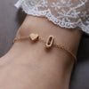 Image of English Letter Graceful Personality Alloy Heart-shaped Letter Bracelet Shopping